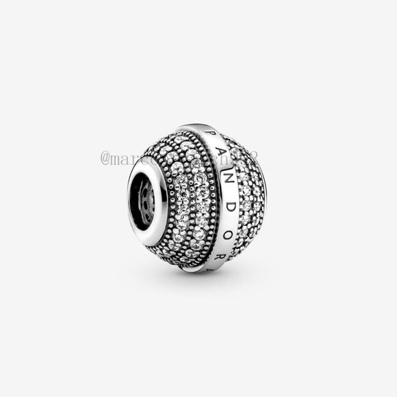 Pandora Pave & Logo Charm - Picture 1 of 3